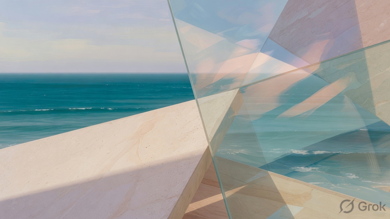Limestone architecture and ocean light